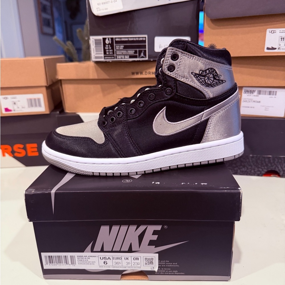 Women’s Nike Black and Silver/Gray High-Top Sneakers